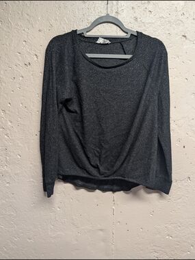 Korye Soft Rayon Blend Twist Front Draped Lounge Cozy Sweater Top
